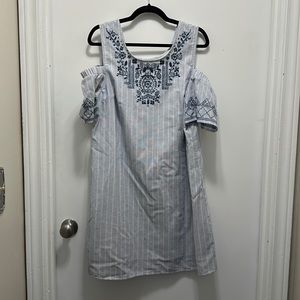 🔴 Knox Rose Cold-Shoulder Embroidered Midi Dress Size L